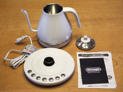 デロンギ アイコナ 温度設定機能付き電気カフェケトル KBOE1230J-W のレビュー:画像6