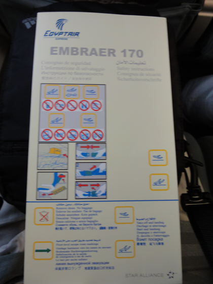 カイロからアスワンへの飛行機便 - エジプト航空 EMBRAER 170:画像8
